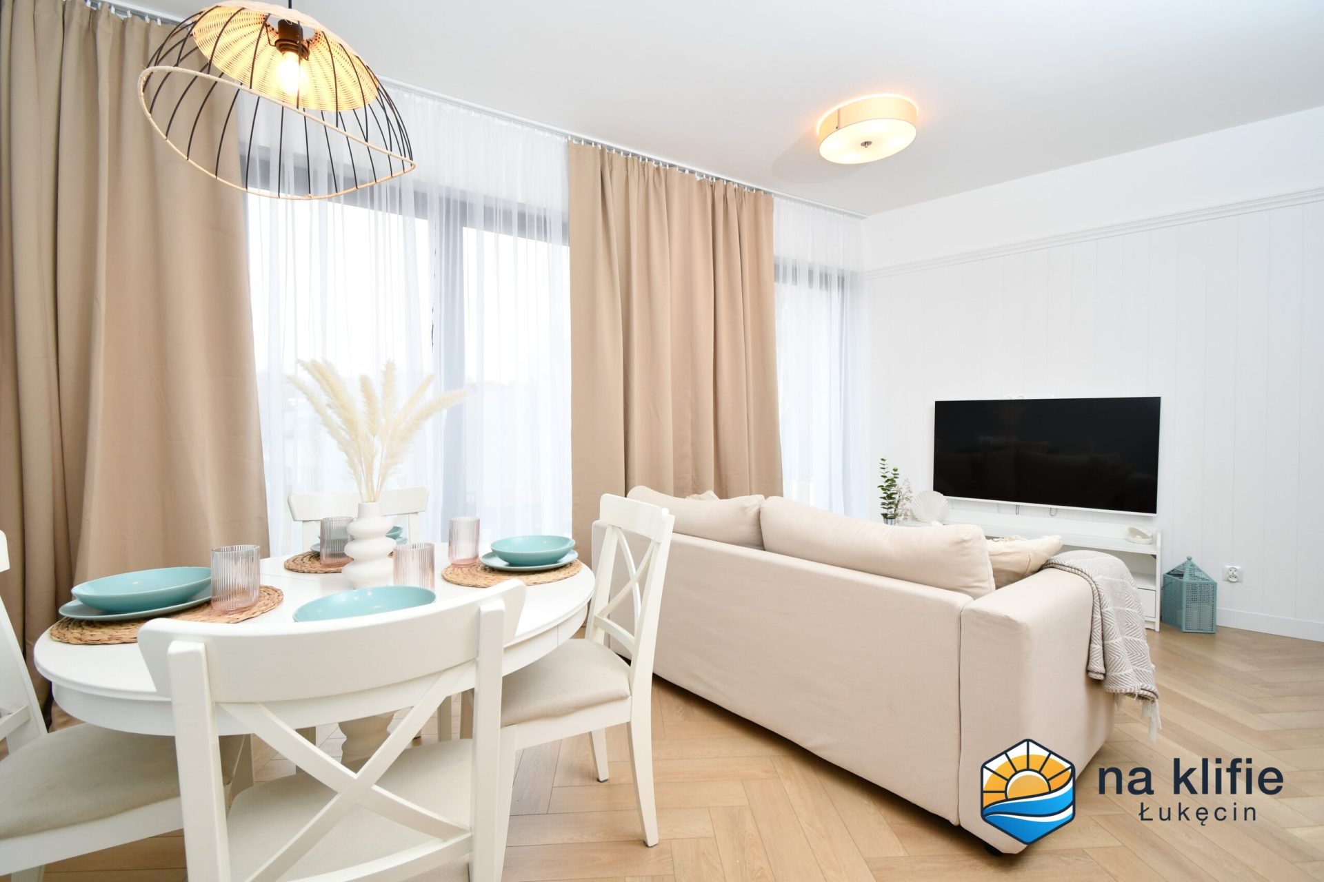 Dining area and living room