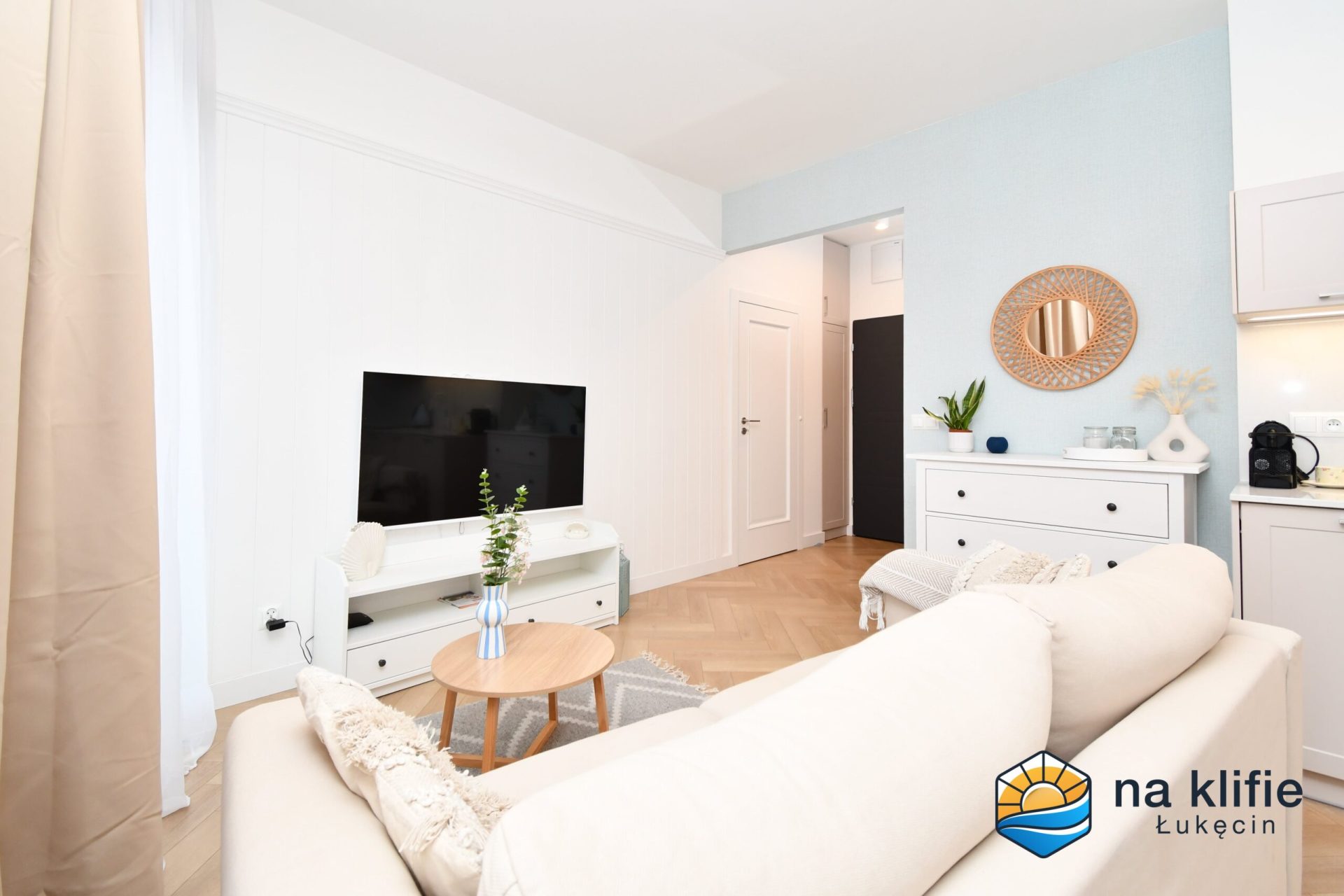 Living room with kitchenette